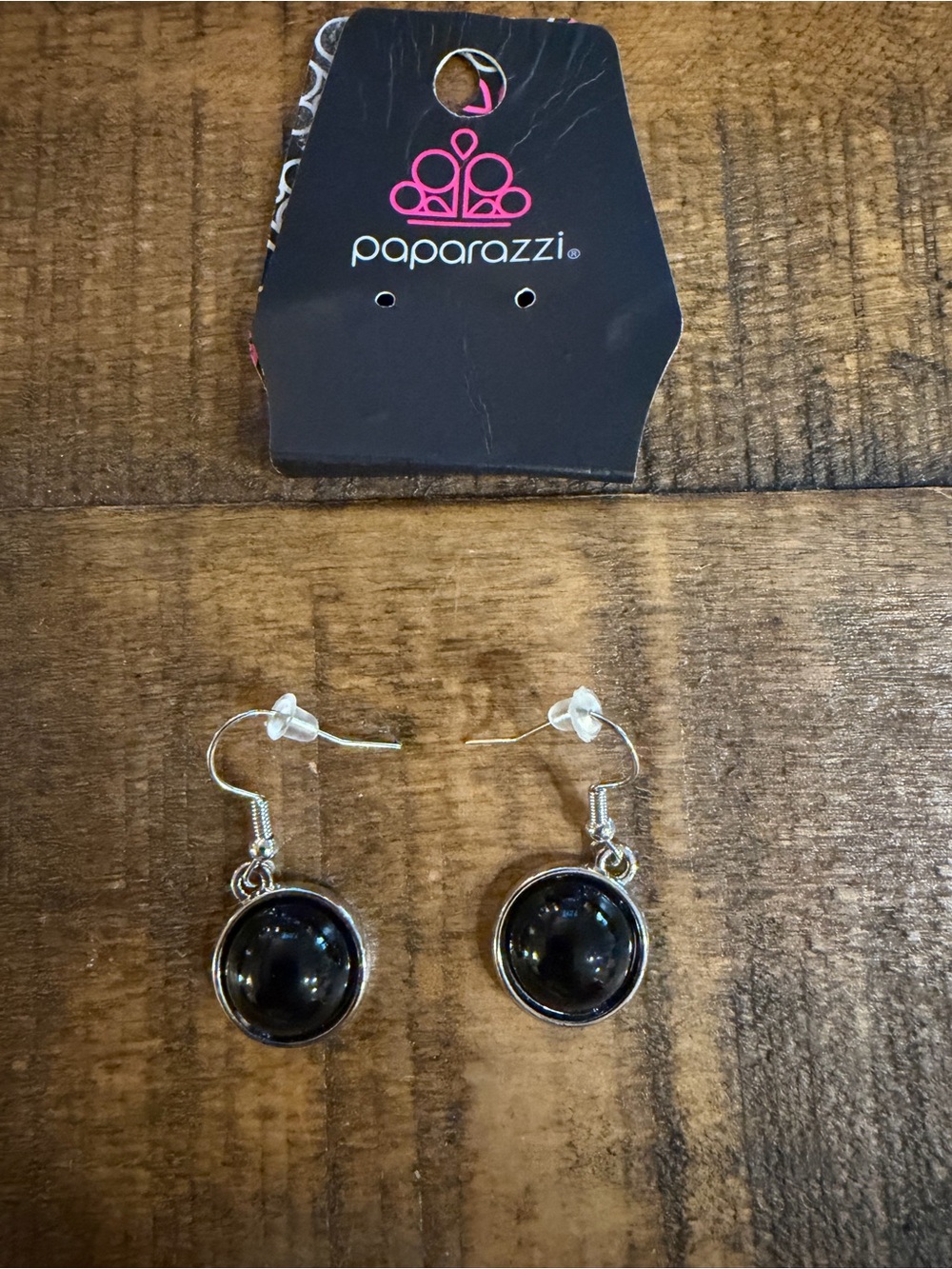Paparazzi Black Round Drop Earrings